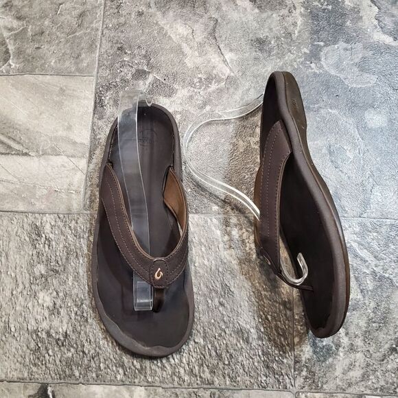 Olukai Ohana Brown Flip Flop Thong Sandals - Picture 2 of 9